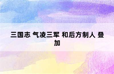 三国志 气凌三军 和后方制人 叠加